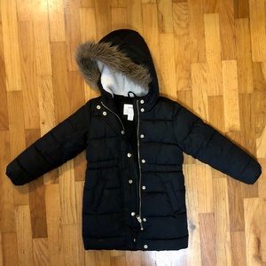 Old Navy Black Winter Coat Parka - Girls Size Small 5